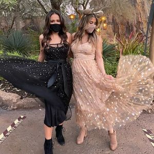 Tan starry long dress